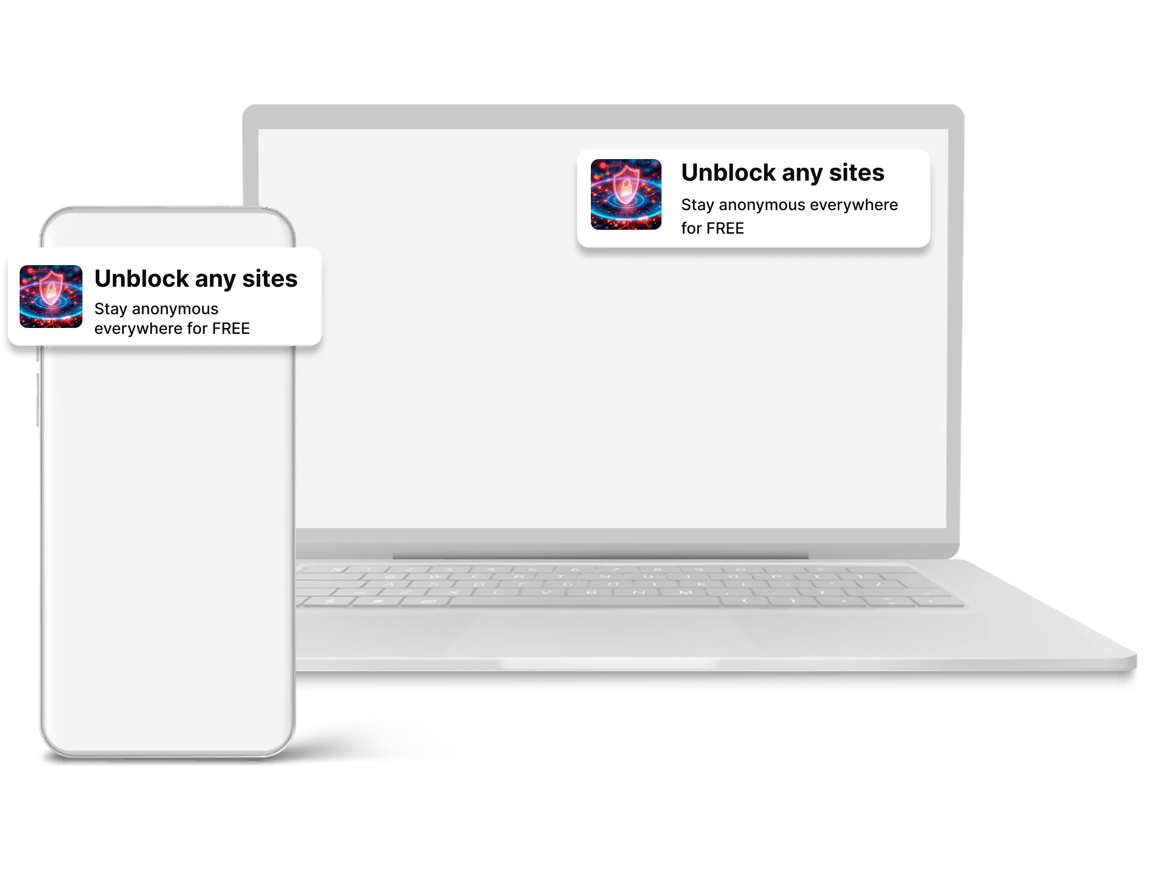 In-page push ad overlaying a content website on a laptop