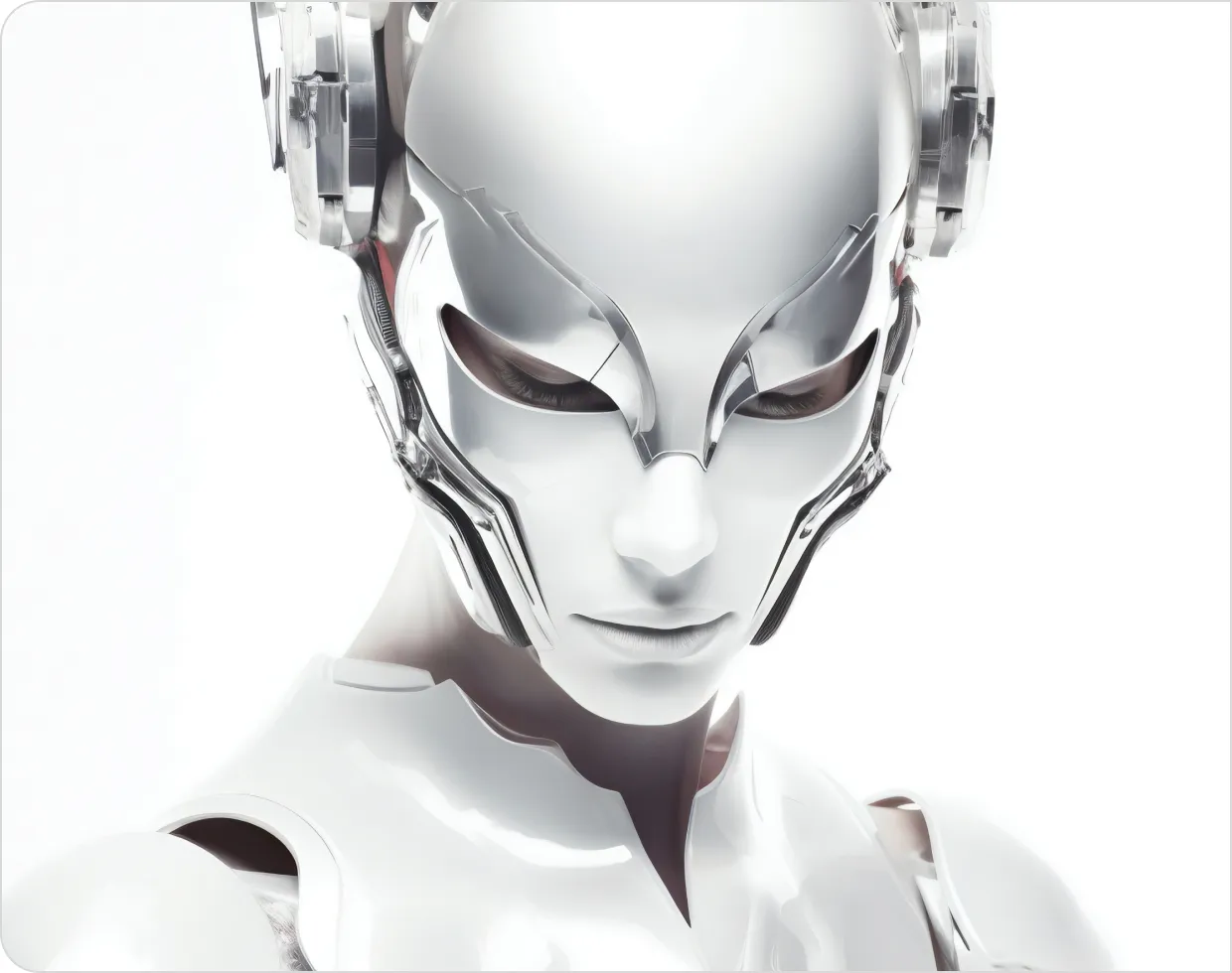 A polished humanoid robot representing our automated fraud detection system